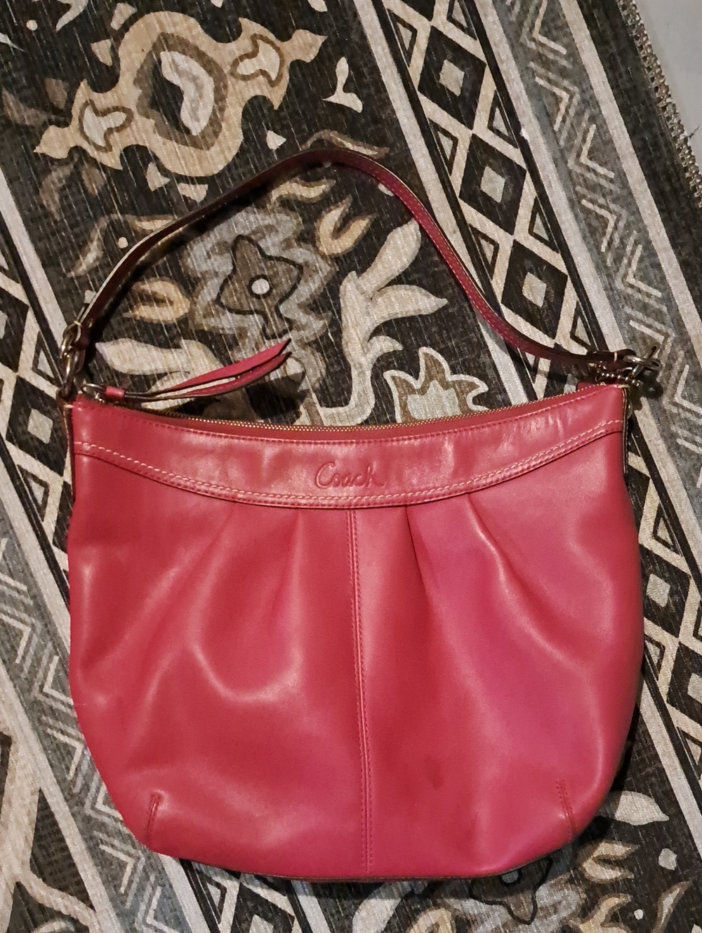 Coach Pink Leather Shoulder Hobo